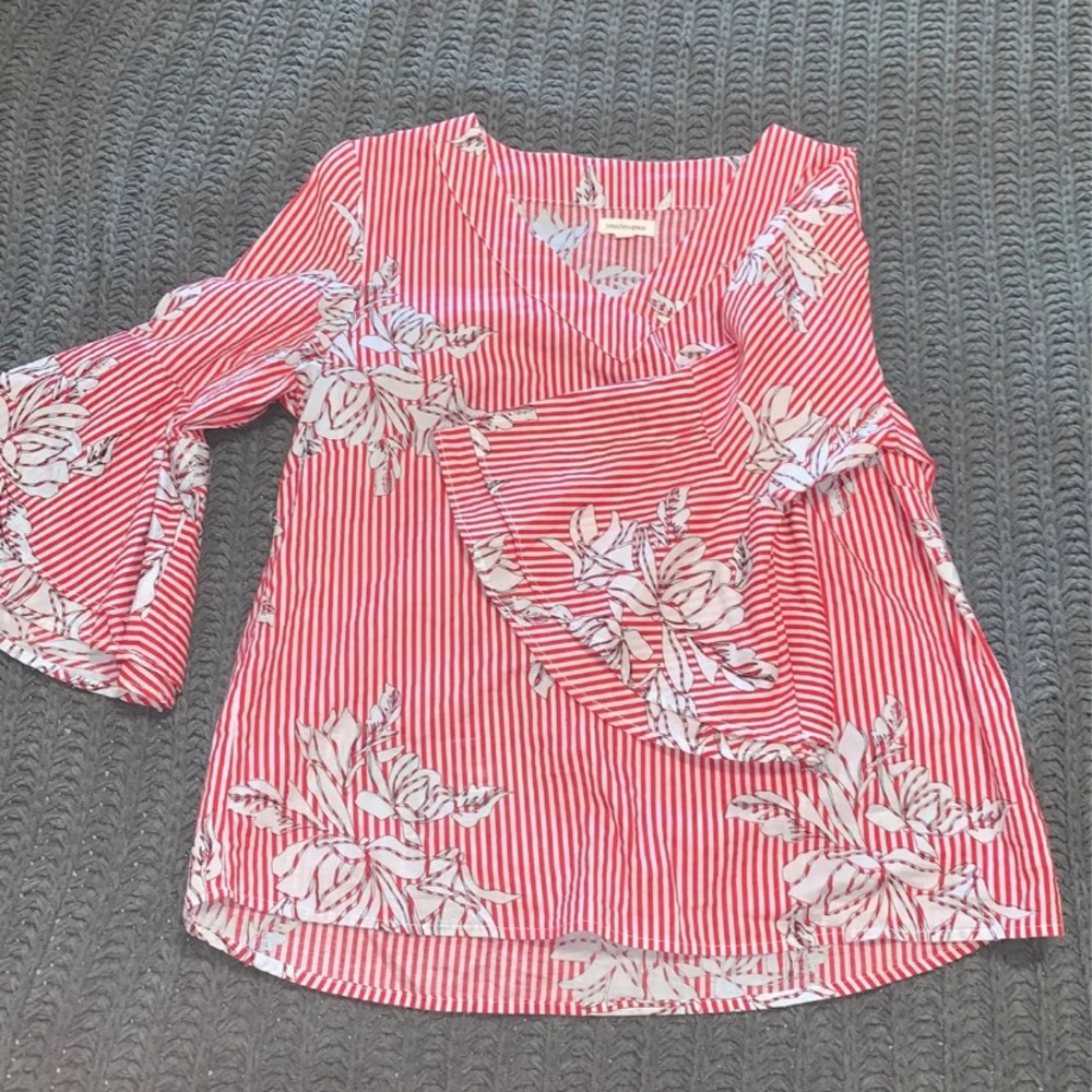 Jennifer & Grace bell sleeve red striped